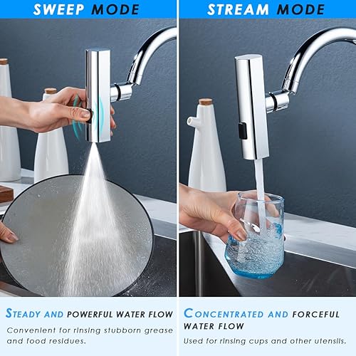 Miniatura 3 de Suteng Grifo de cocina en cascada, grifo de cocina táctil, 3 en 1 de reemplazo de cabezal de grifo de cocina de 360, grifo de fregadero de cocina a