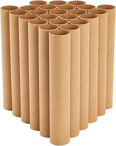 Bright Creations Paquete de 24 tubos de cartón marrón para manualidades, rollos de toallas de papel vacíos para proyectos de bricolaje, aulas (1.7 x