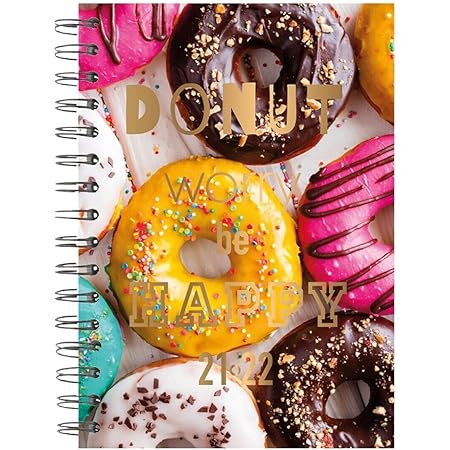 A5 Doughnut Academic Year Diary 2021-2022 Week to View Mid Year Planner Wiro Bound