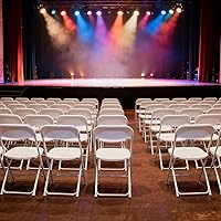 Vista 7 de White Folding Chairs, Lightweight Plastic Folding Chairs with 350lb Capacity, Portable Commercial Seats, Stackable Party Chairs for Indoor Outdoor