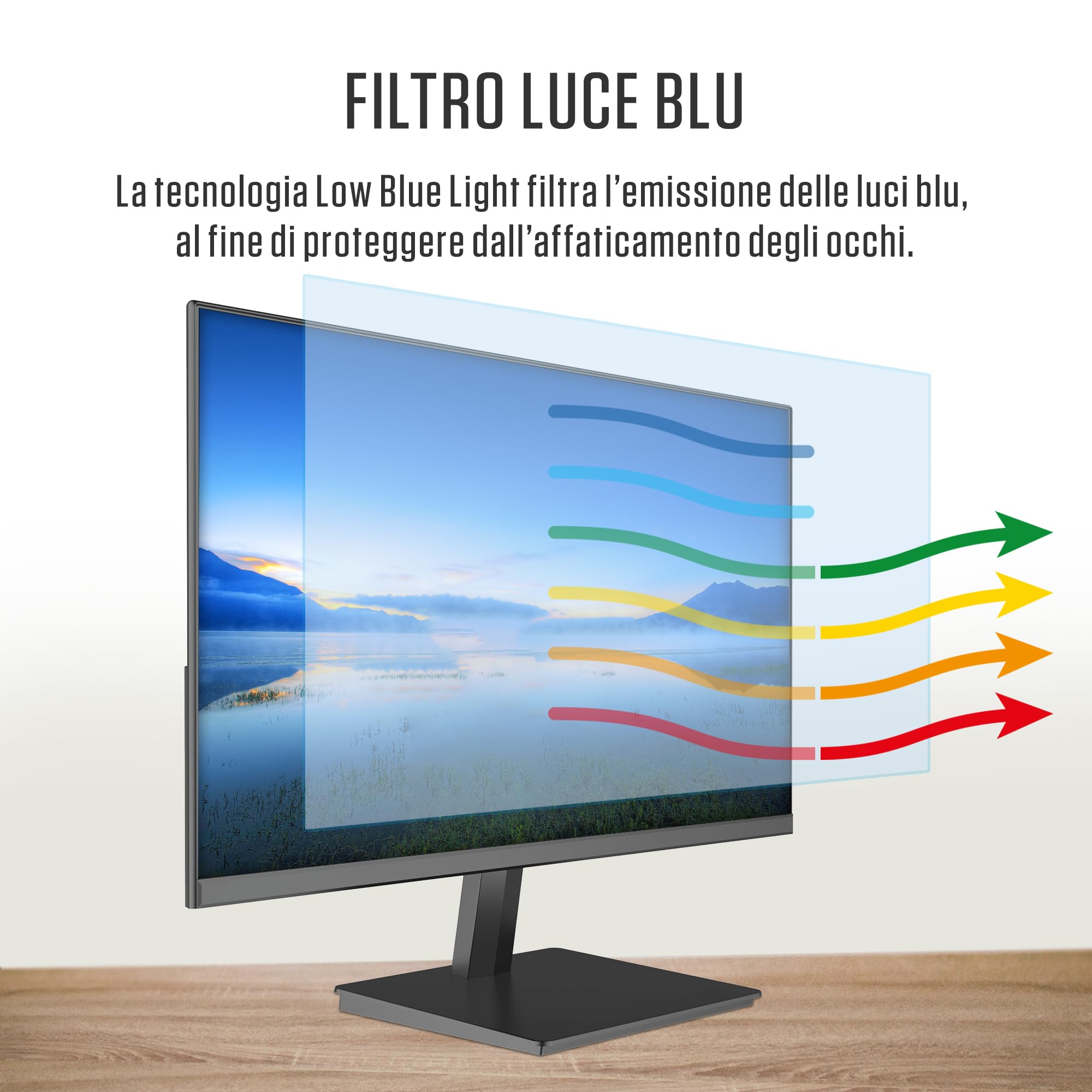 Atlantis Monitor 24 pollici, schermo 24" VA 120Hz, Full HD 1920x1080, VGA HDMI, MULTIMEDIALE, FreeSync, Uscita Audio/Cuffie, inclin, risposta 5ms, Contrasto 4000:1, Angolo 178/178, Cavo HDMI 1,5m