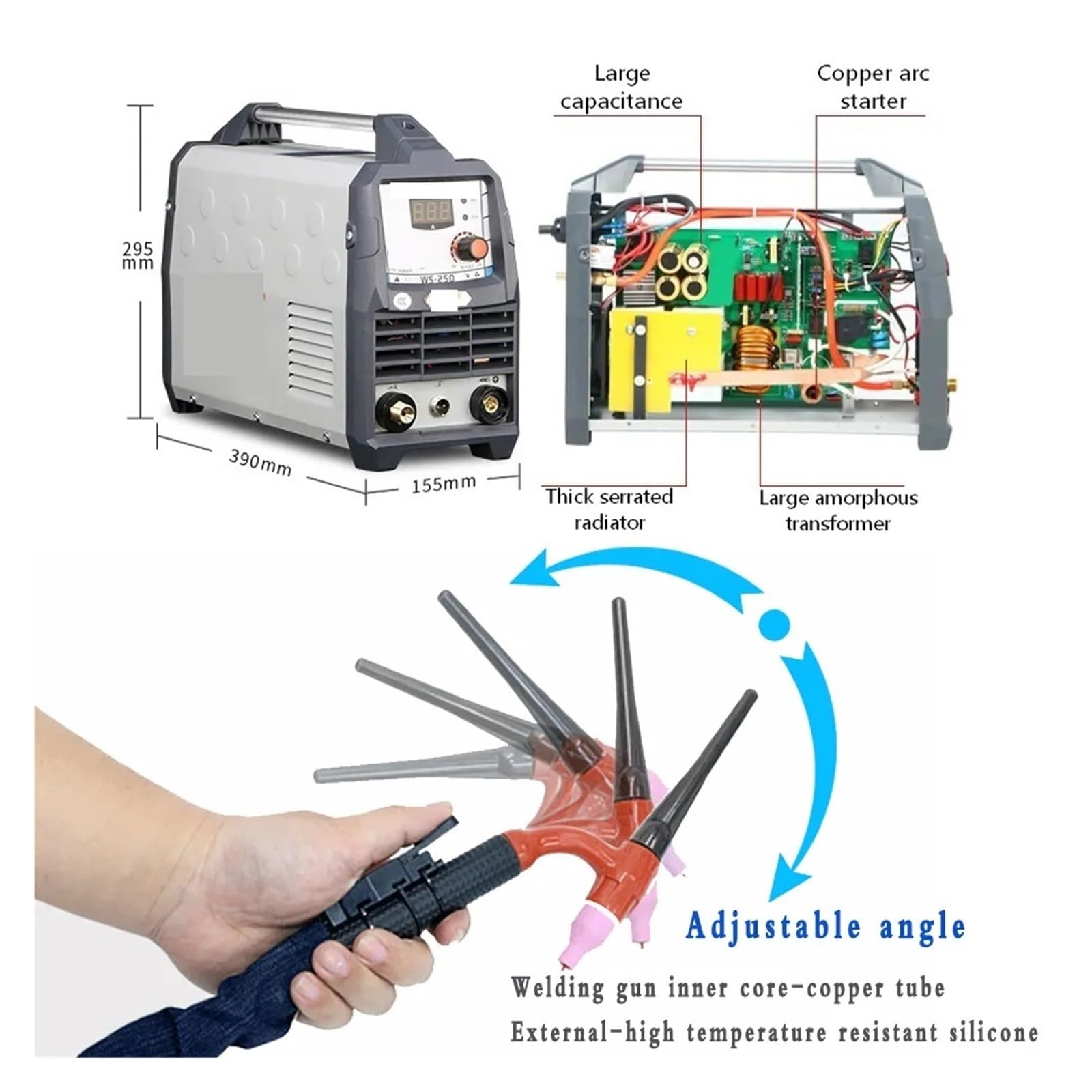 Amazon | 2-7.5KW アルゴンアーク溶接 0.3-4MM TIG 溶接機 250A