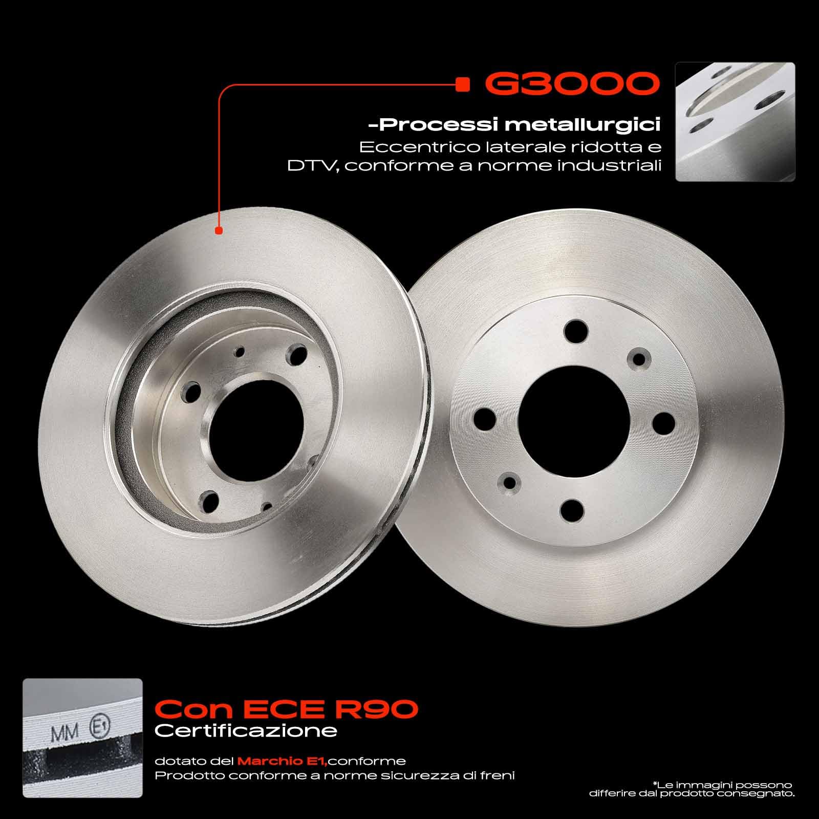 Frankberg Set di dischi freno incl. 2x Dischi Freno Anteriore Ventilato Diametro241mm Compatibile con i10 BA IA i10 PA Picanto TA Picanto SA i10 Replace# 5171207500,517120X500