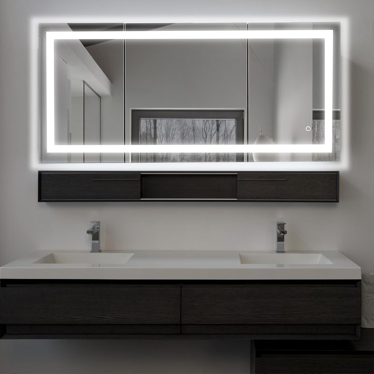 LEDMyplace 70X32 Inch Led Mirror for Bathroom with Front Light and Backlit, Anti Fog Wall Bathroom Mirror with Led Lights, Water Proof, Decor Vanity Mirror