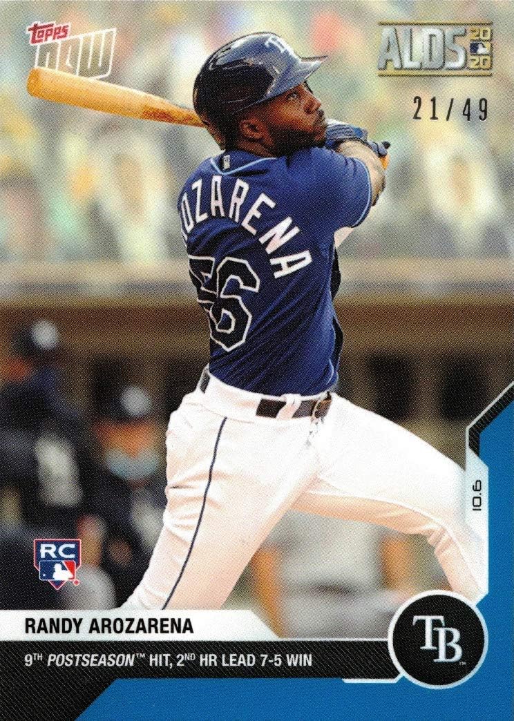 2020 Topps Now Blue Parallel Baseball #374 Randy Arozarena Rookie Card Rays - Only 49 made!