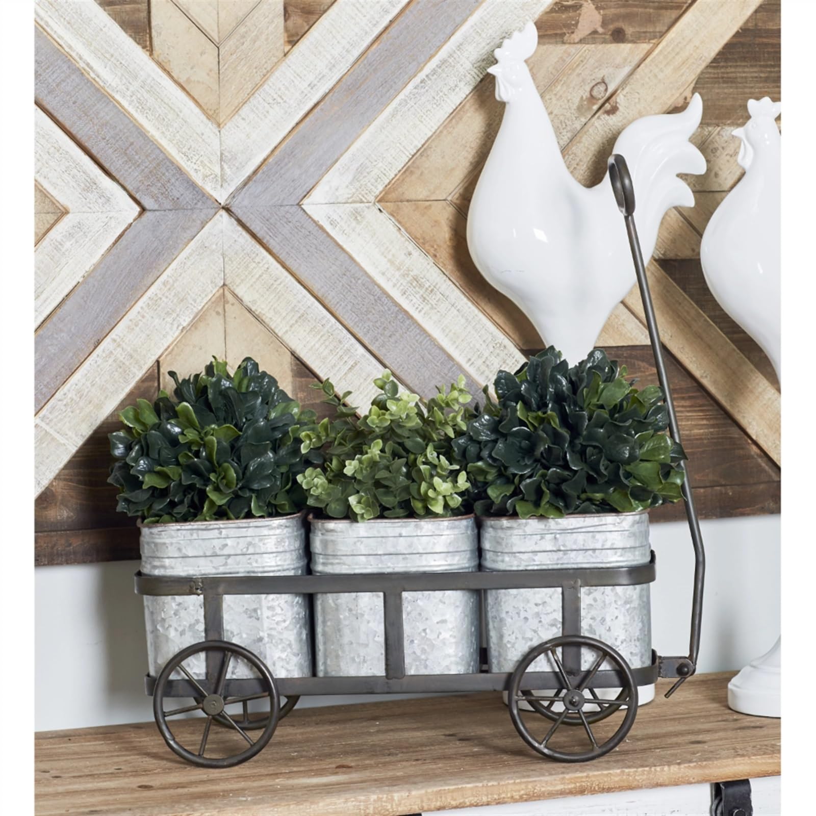 pot de fleur Pots de fleurs en forme de chariot, pots décoratifs en métal argenté, plantes vertes d'intérieur et d'extérieur, pots de fleurs de culture succulentes avec support de roue cache pot ceram