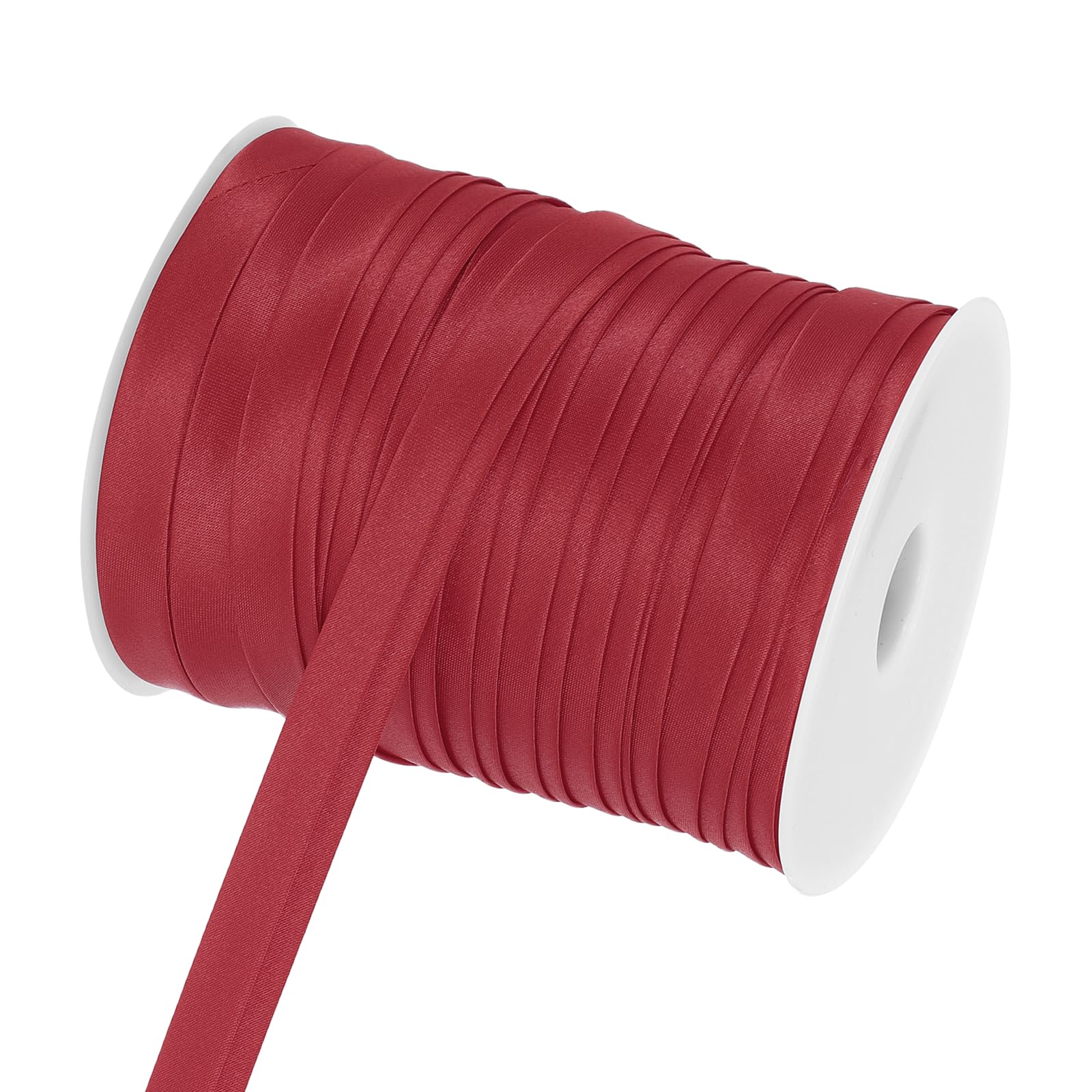 sourcing map Double Fold Bias Tape for Sewing, 3/4 Inch x 55 Yards Satin Bias Binding Tape Continuous Bulk for Quilting Binding Seaming Hemming Fabric Piping DIY Craft, Dark Red