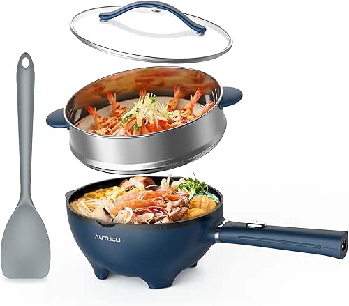 3-Quart Electric Hot Pot & wok Nonstick with Steamer |