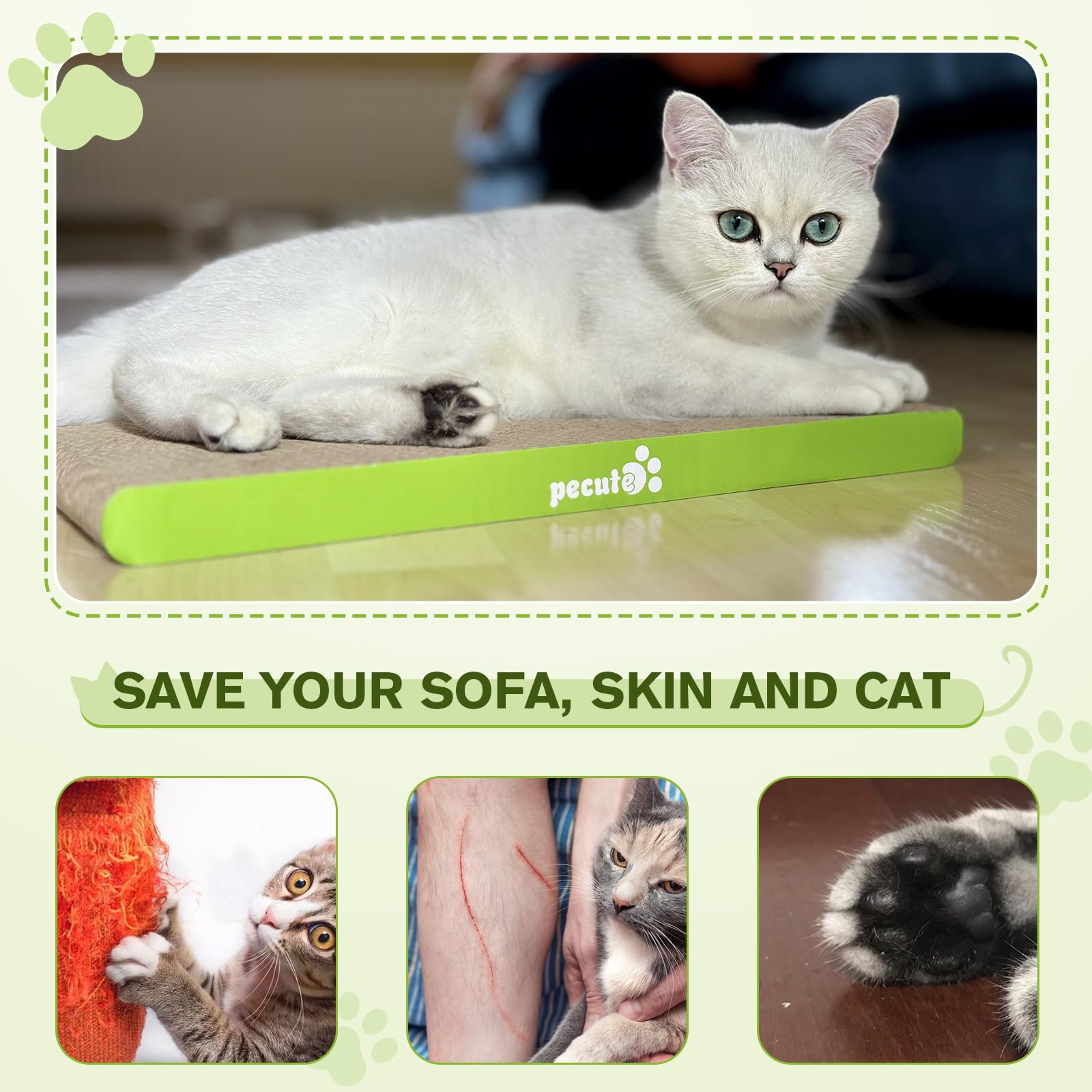 Pecute Tiragraffi per Gatti (2 PCS),Graffiatoio per Gatti Cartone, Gatto graffiatoio di Ricambio, Gattino Tiragraffi Gatto Piccolo Medio Lettino per Gatti con Erba Gatta Inclusa,L