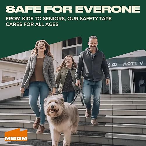 Miniatura 6 de MBIGM - Cinta antiderrapante para escalones de madera Cinta de seguridad para escalera Adhesiva de arenilla por 80 para Skate escaleras y exteriores