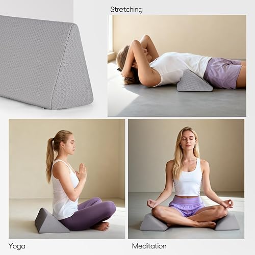 Miniatura 4 de Almohada de cuña pequeña para dormir, yoga, meditación, estiramiento, almohada de cuña pequeña para silla y cama, proporciona apoyo y alivia la
