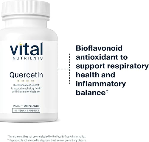 Miniatura 3 de Vital Nutrients Quercetina - Suplemento vegano de quercetina con bioflavonoides para apoyo sinusal, respiratorio, cardíaco y función inmunológica