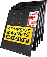 Hyper-Sticky Magnets with Adhesive Backing - 110pcs 0.8x0.08 Strong Magnetic Squares for Whiteboard Fridge - Science Education Magnets - Easy-to-Cut Stickers - Teacher Must Have - Teacher Supplies