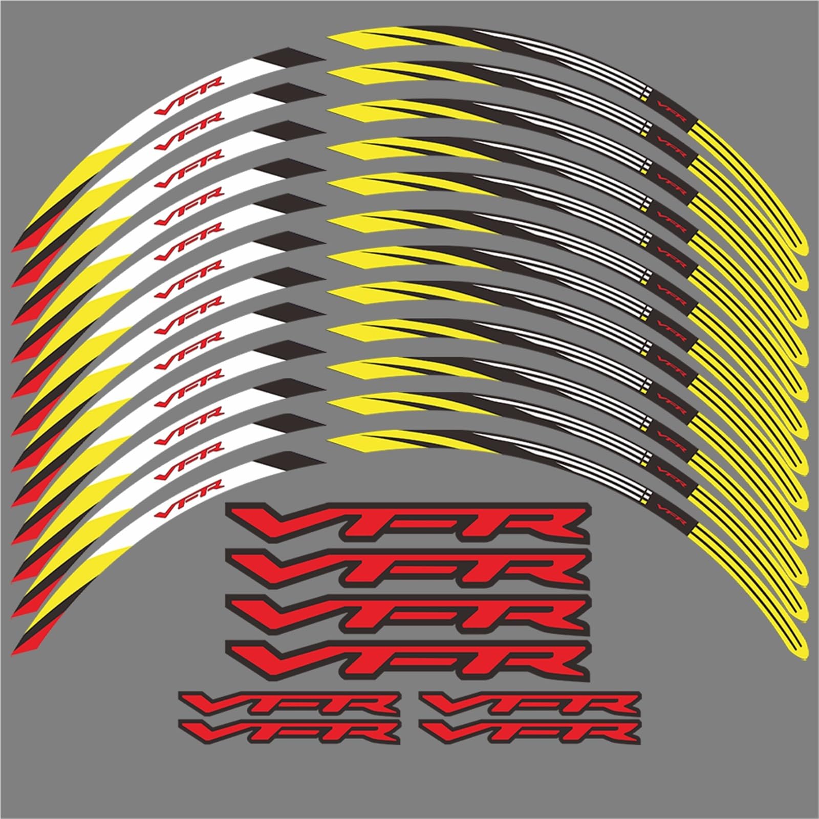 Cygglb Yellow Motorcycle Wheel Sticker 17 Inch Decal Waterproof Rim Tape For Vfr 1200F