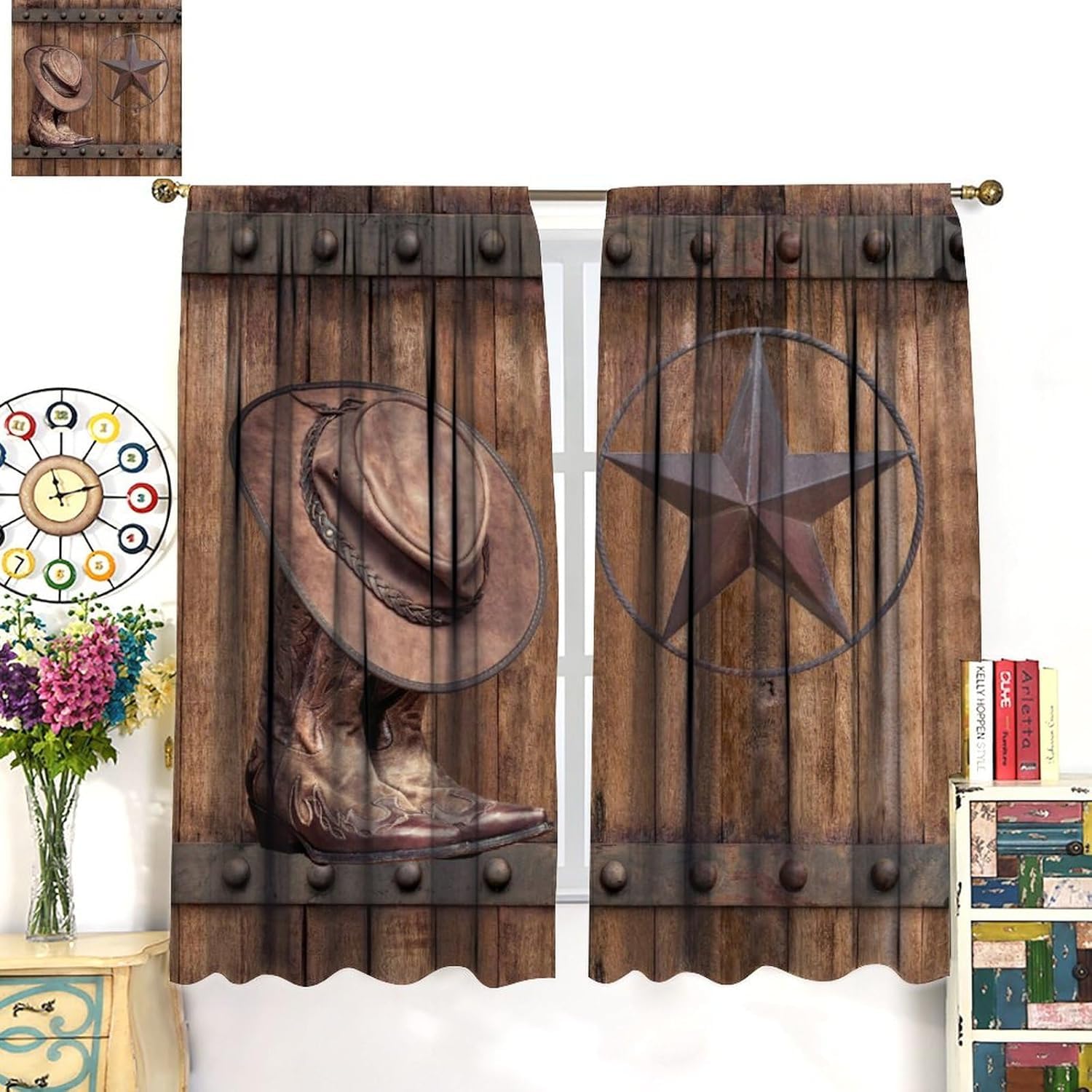 3D Vorhänge Mit Ösen Für Kleinkinderzimmer Schlafzimmer Vintage-Holzbrett Verdunklungs Vorhang Isolierend Wärmeschutz Geräuschreduzierung Gardinen Für Jungen- Und Mädchenzimmer 280X250 cm (-17091559
