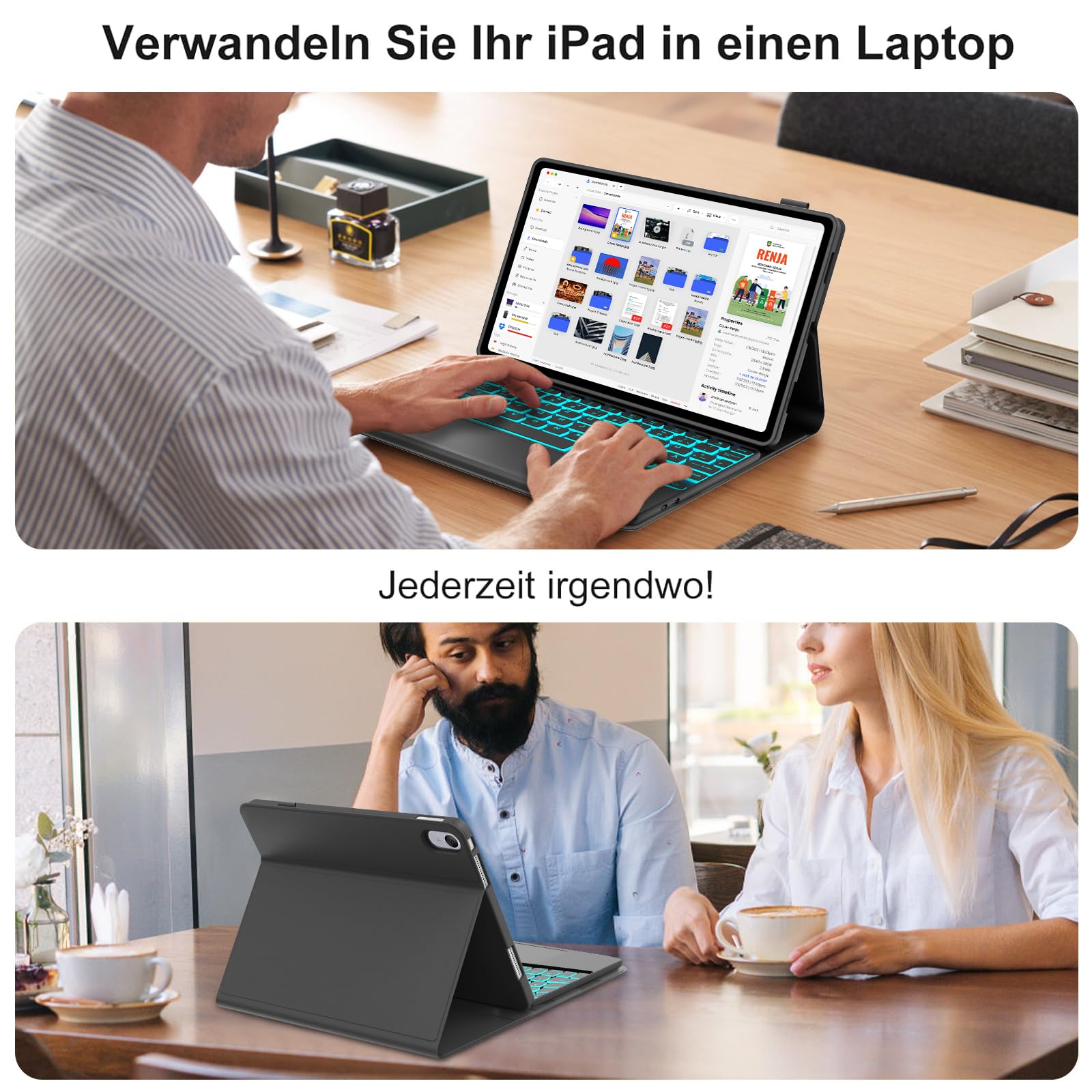 Funda con Teclado para Huawei Matepad 11.5/11.5 S 2025/2023/2025/0204 | [Español] Retroiluminado Bluetooth Magnéticamente Teclado con Funda Delgada y Touchpad para Tablet Huawei Matepad 11.5",Negro
