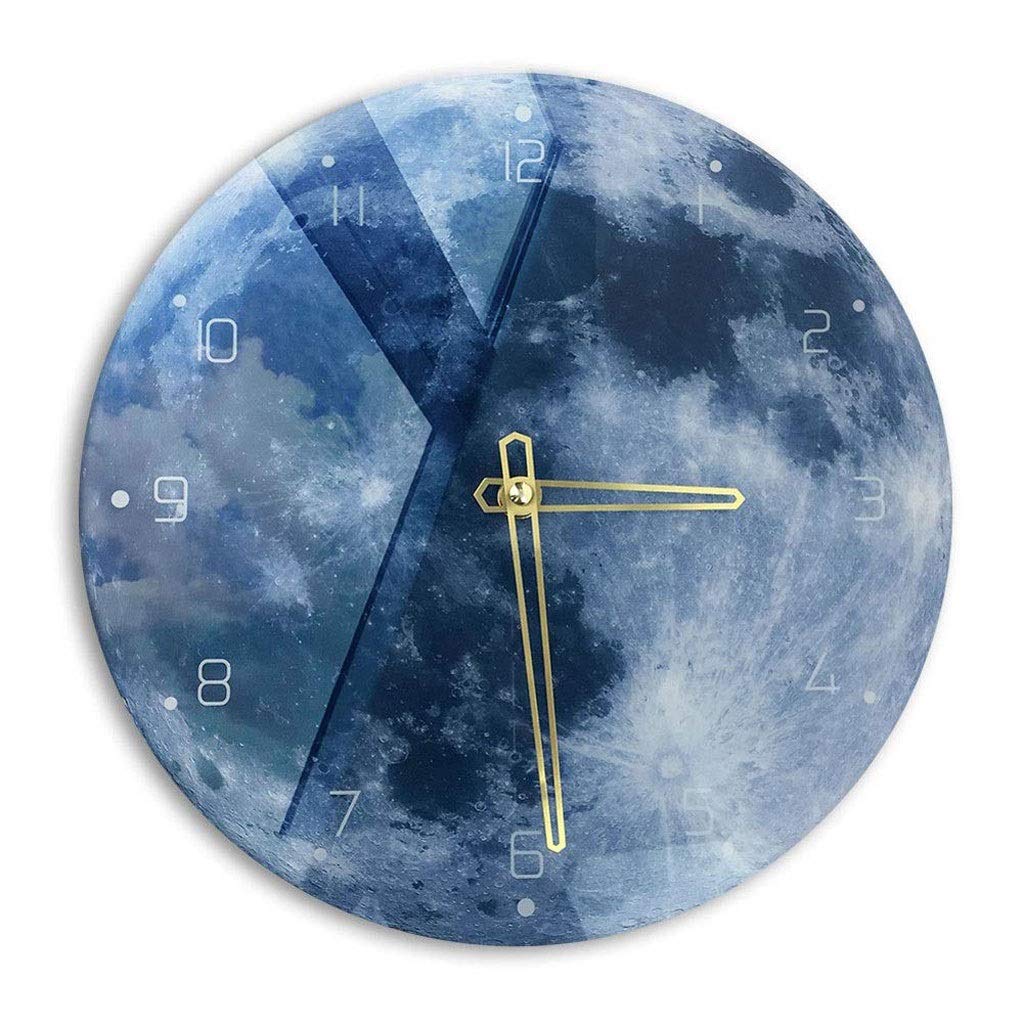 Horloge murale en marbre silencieuse et rétro pour salon design