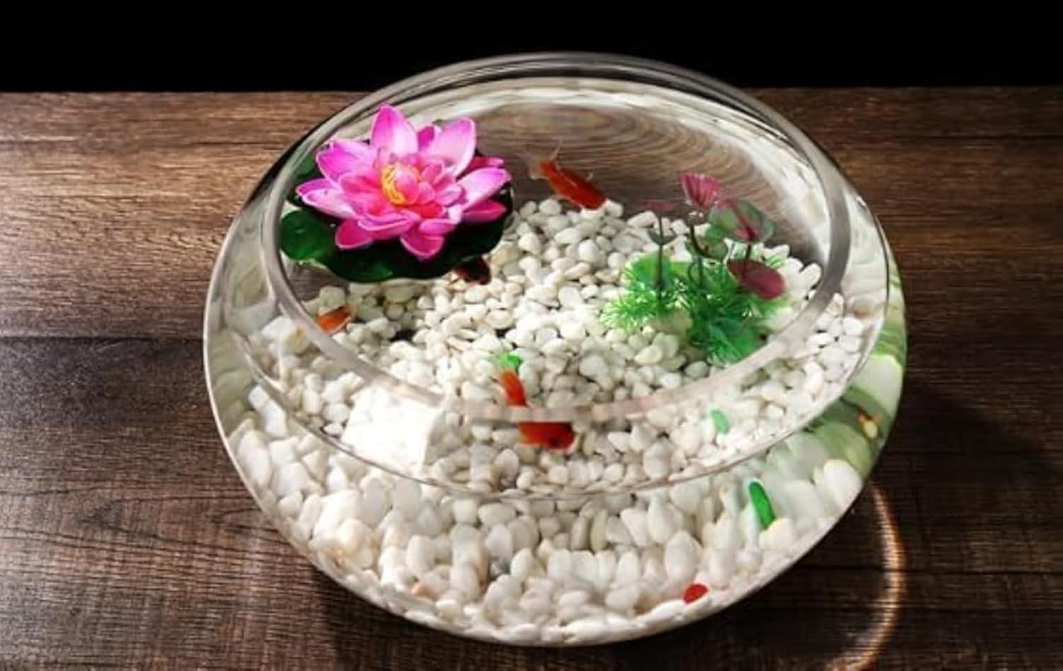 WQNB金魚鉢 丸型金魚鉢 ガラス 透明 テーブル水槽 鉢 観葉植物 おしゃれ インテリア 大容量 容器 オブジェ 花瓶 (35cm