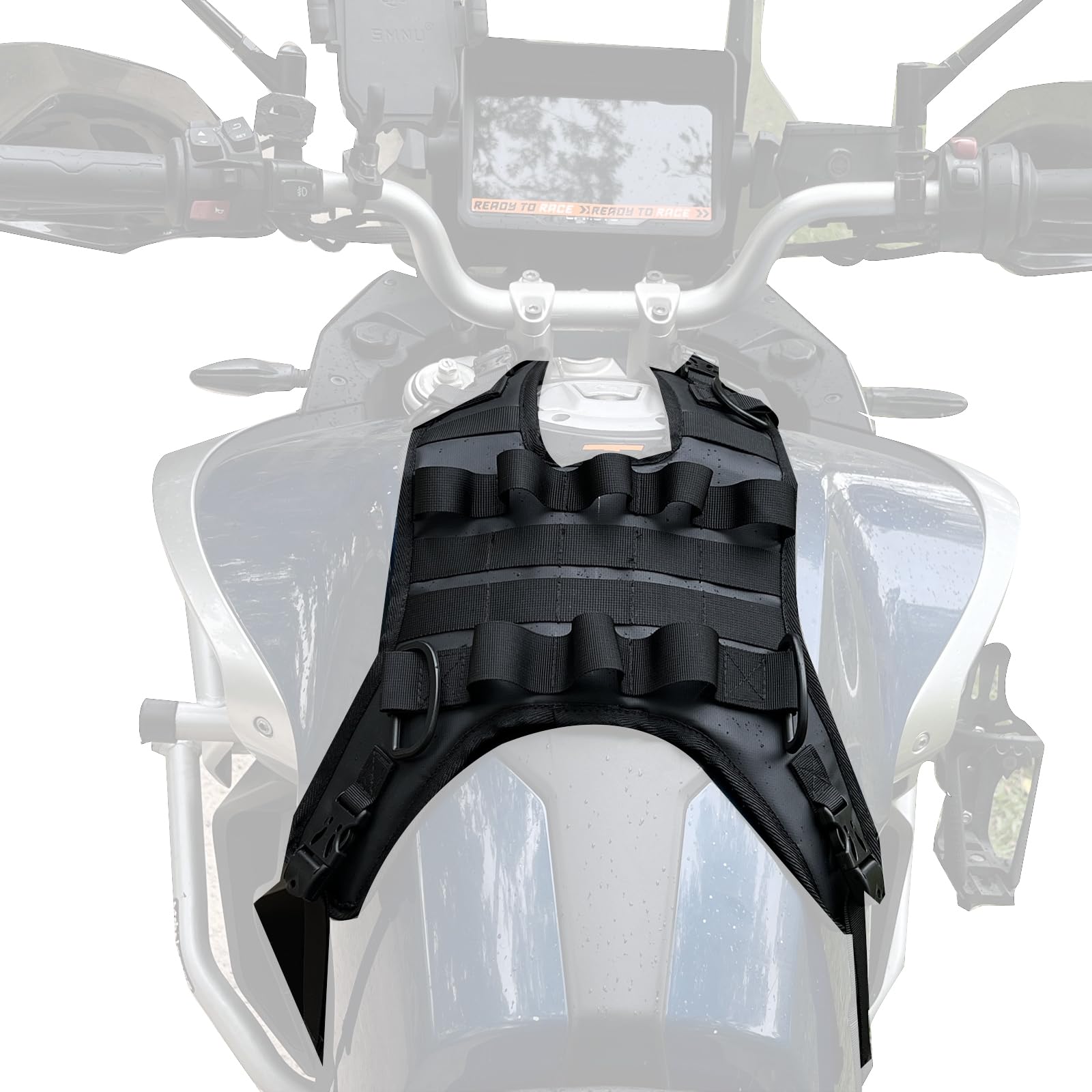 Base de Montage Universelle pour Sac de réservoir de Moto, Couvercle de réservoir pour Sac de réservoir de Carburant/Sac de Pare-Chocs/Sac de Barre de Choc (Tank Mount Waterproof)