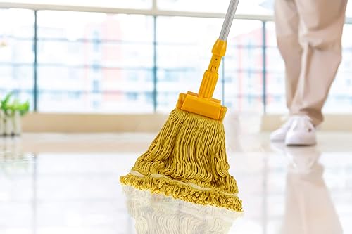 Miniatura 30 de Cabezal de trapeador de limpieza industrial húmedo de alta resistencia, repuesto de cabezal de trapeador de algodón perfecto, lavable de algodón