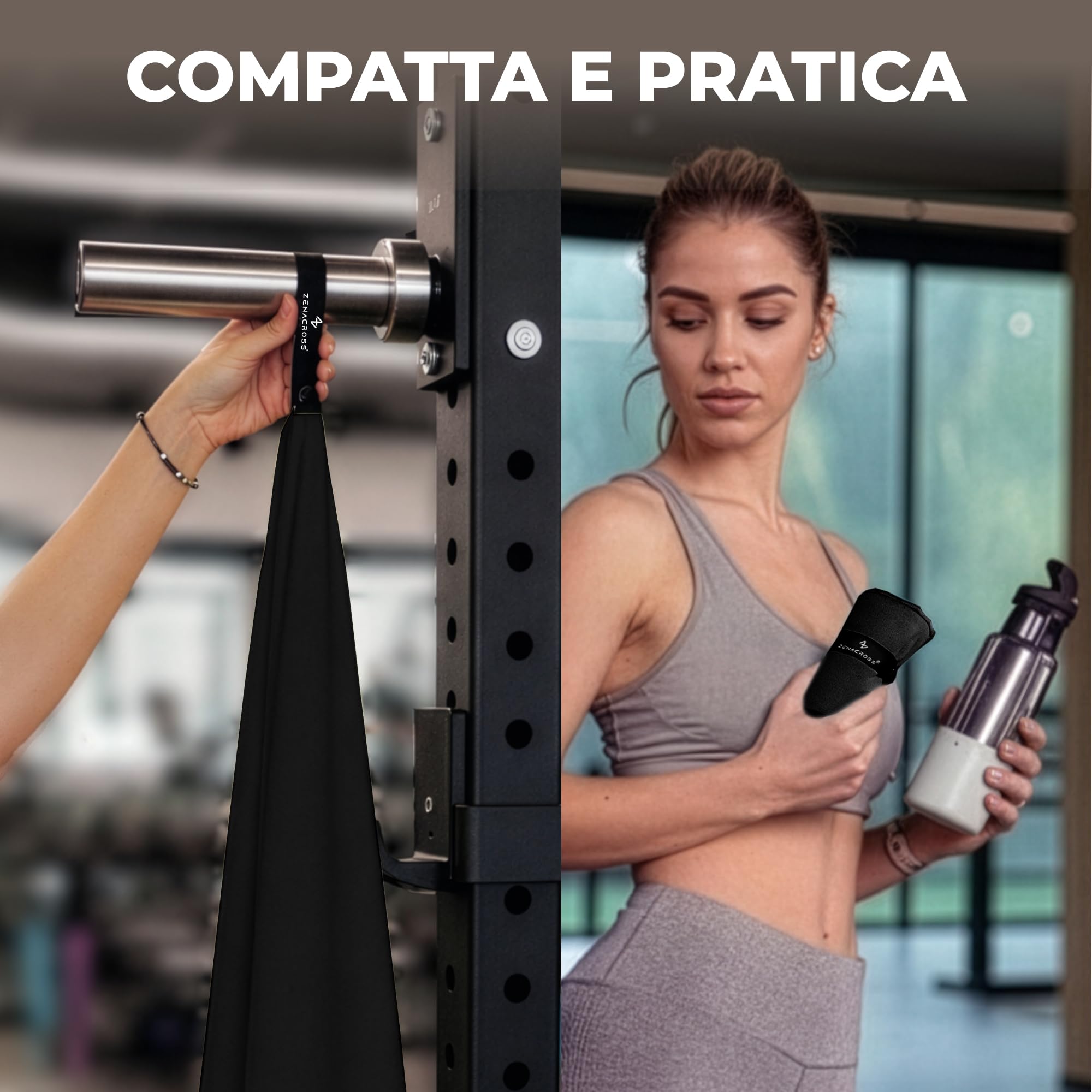 Zenacross Asciugamano Microfibra Set da 5, 40x77 cm - Telo Palestra Asciugatura Rapida e Assorbente - Gym Towel per Palestra - Nero