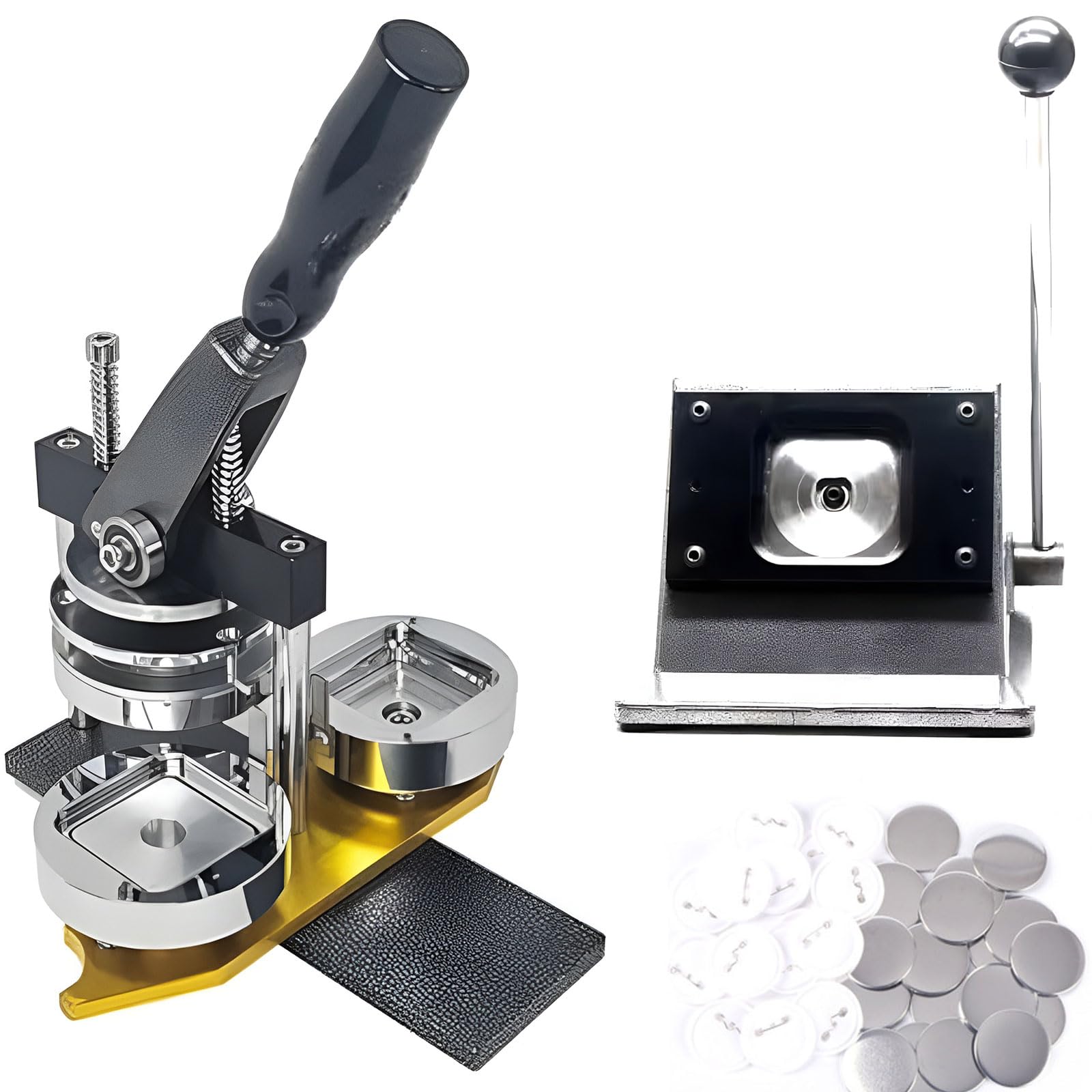 JKJZSALJ Rectangle Button Maker Machine,Fridge Magnet Badge Making Machine With Paper Cutter And 100Pcs Parts,Diy Button Maker