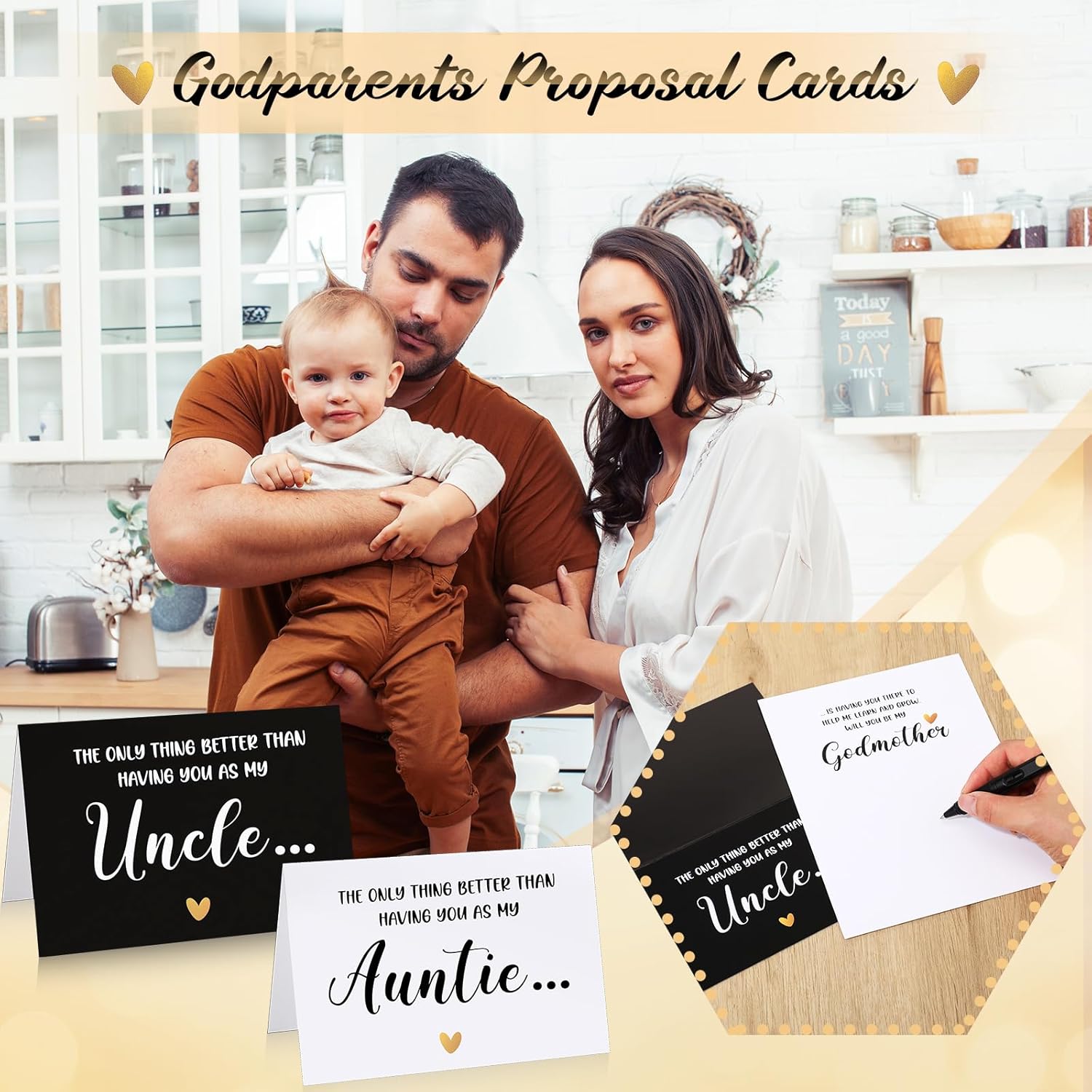 Sieral 9 Pcs Godparents Proposal Gift Will You Be My Godmother Godfather with Tumbler Keychain Card Pen Box Godchild Baptism Xmas Gift for Godparents Padrinos Madrina(Auntie, Uncle) - Image 4