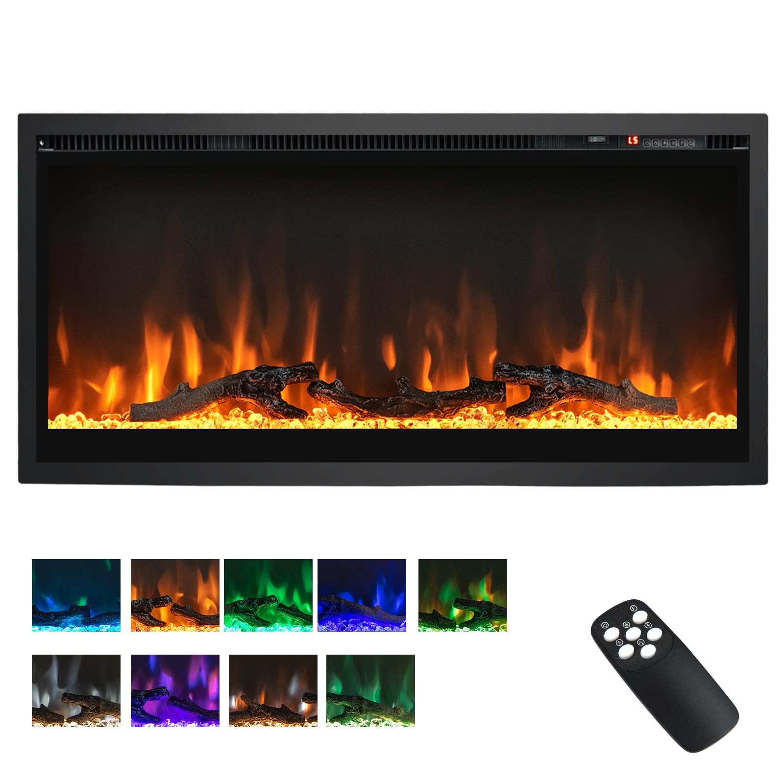 ORALNER Electric Fireplace Insert 36 Inch Wide