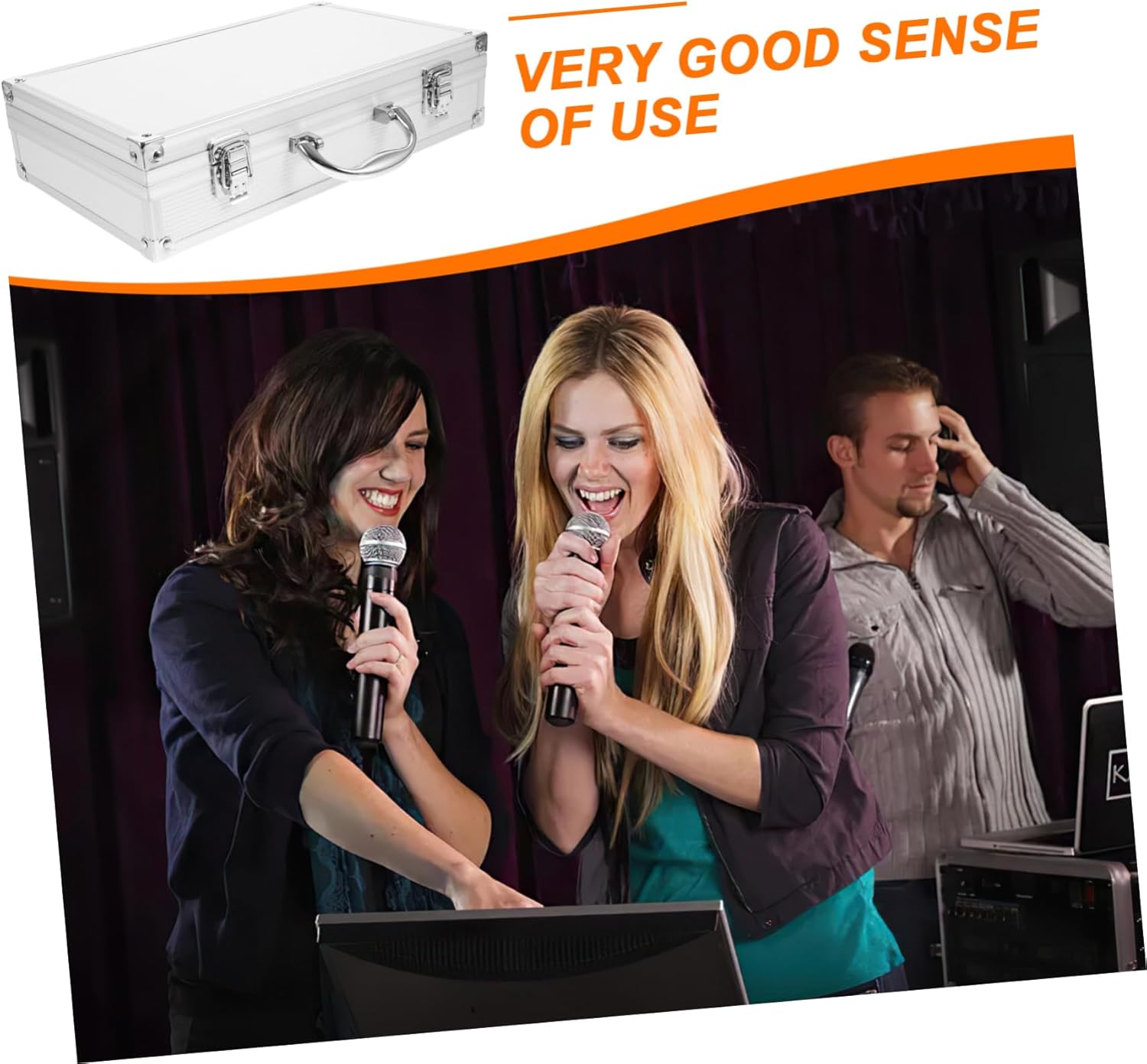 2-pack Storage Case Handle Hard Box for Mics Organizer for Accessories for Outdoor Travel Ktv