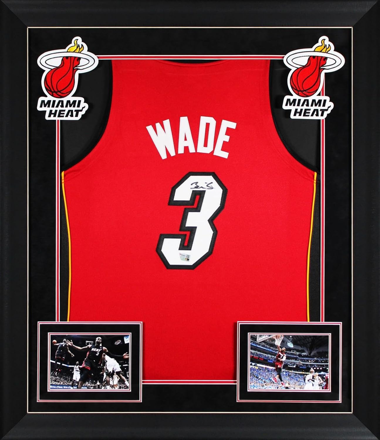 Heat Dwyane Wade Signed 2005-06 M&N Framed Jersey Fanatics COA - Autographed NBA Jerseys