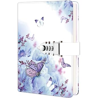 zxhq diary with lock for girls and women secret lock journal with exquisite pattern design refillable faux leather notebook size a5 21 x 15 cm