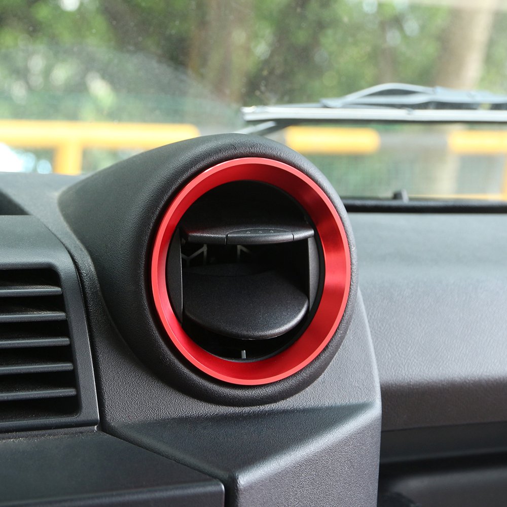 For Defender 110 2015 2016 stop aluminium wnętrze samochodu klimatyzacja wylot pierścień wykończenie akcesoria do stylizacji samochodu (czerwony)