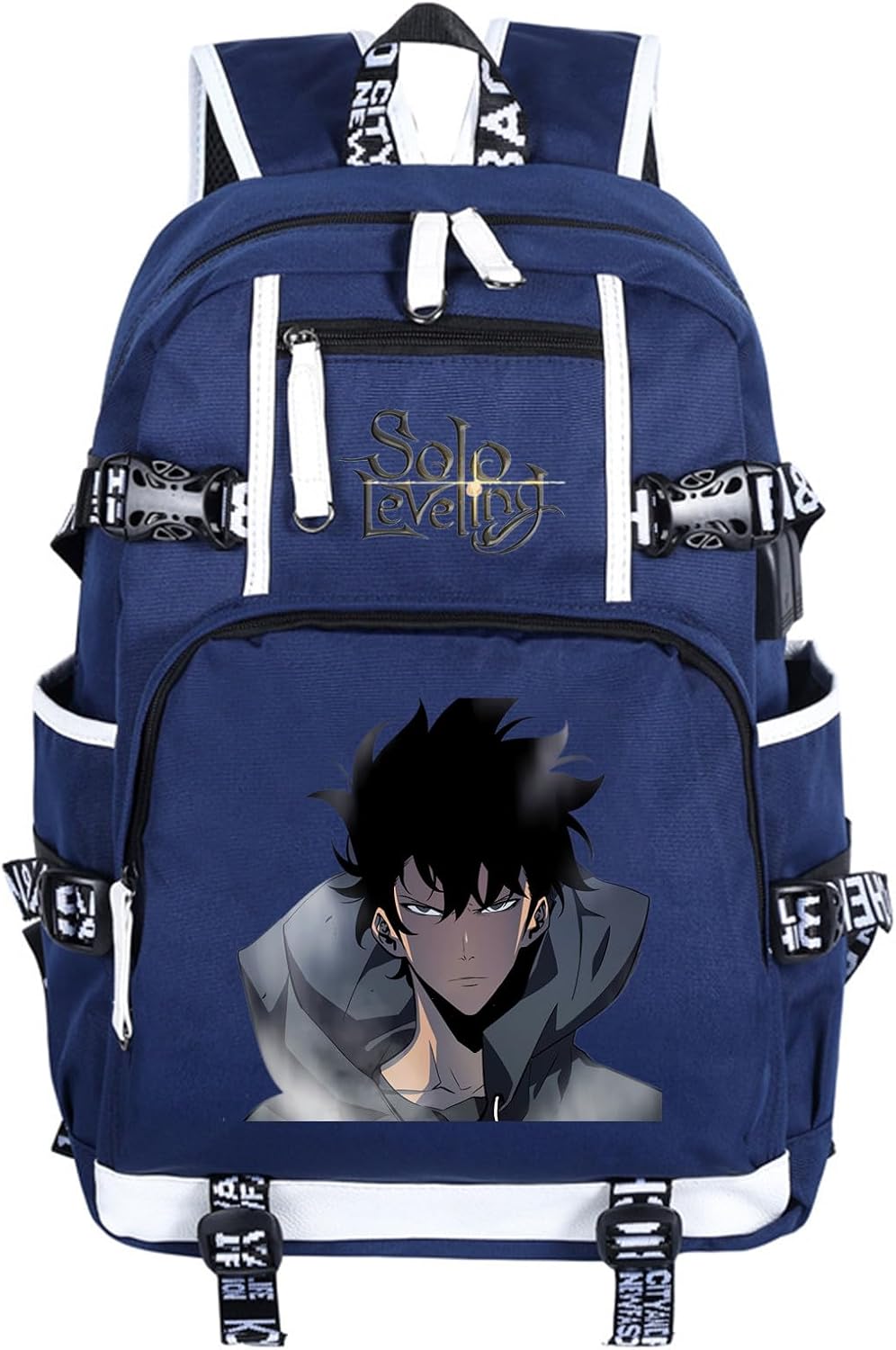 ISaikoy Anime Solo Leveling Backpack Bookbag Daypack School Bag Laptop Bag with USB Charging Port 7
