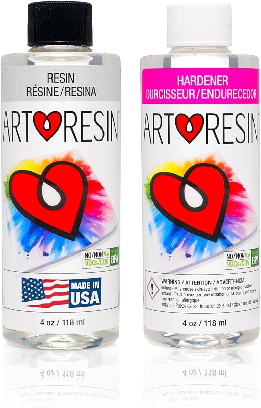 Resina epoxi ArtResin - Capa transparente de alto brillo para obras de arte - 8 oz (resina de 4 oz + endurecedor de 4 oz) (236 ml)