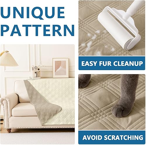 Miniatura 71 de hyha Manta de cama impermeable para perro, mantas suaves para mascotas, funda de sofá impermeable para perros, fundas reversibles lavables para