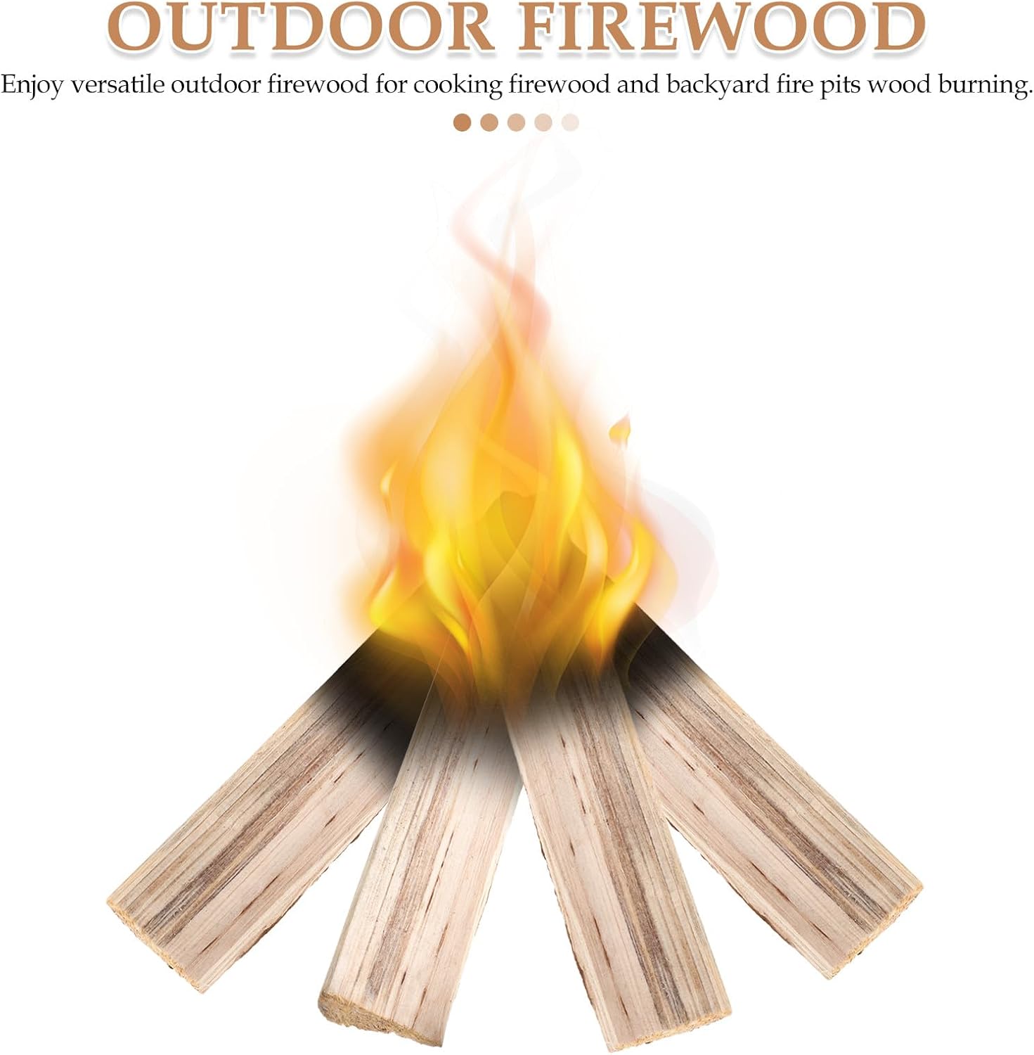 10pcs Kiln Dried Firewood: Hardwood Logs - Burning Campfire Wood for Pizza Oven, Cooking, Grilling, Smoking, and Fire Pits 22 Cm