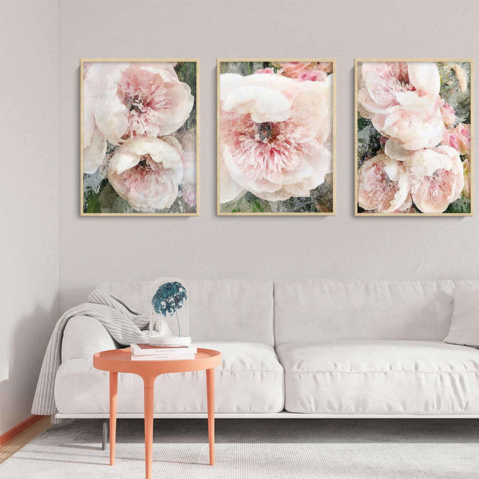 Impression sur toile fleurs de pivoines modernes sans cadre