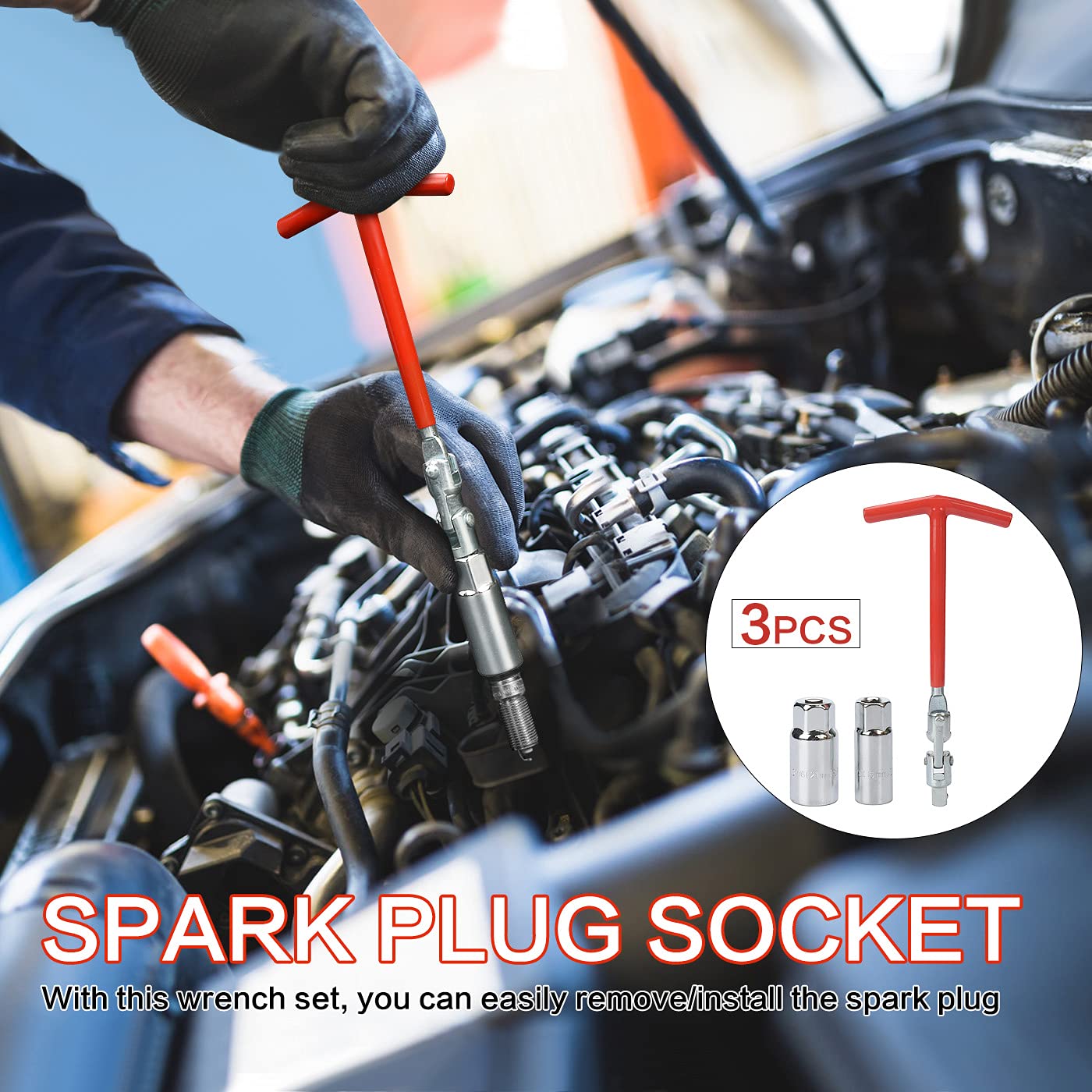 Zündkerzenschlüssel-Set 21mm & 26mm - Werkzeug Für Auto, Rasenmäher & Generator