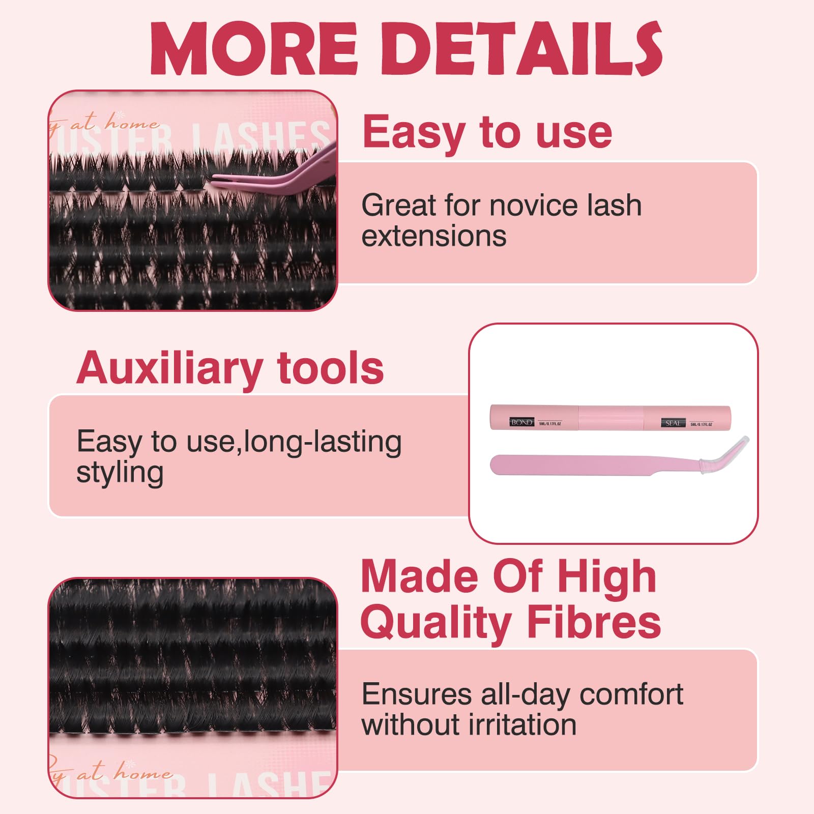 VEGCOO 560 Pezzi Ciglia Finte Ciuffetti Kit, 60-100-120-150D Curl Ciglia Finte Naturali Russian Eyelashes Extensions, Cluster Lashes per Ragazze e Donne (10-16mm Mix)