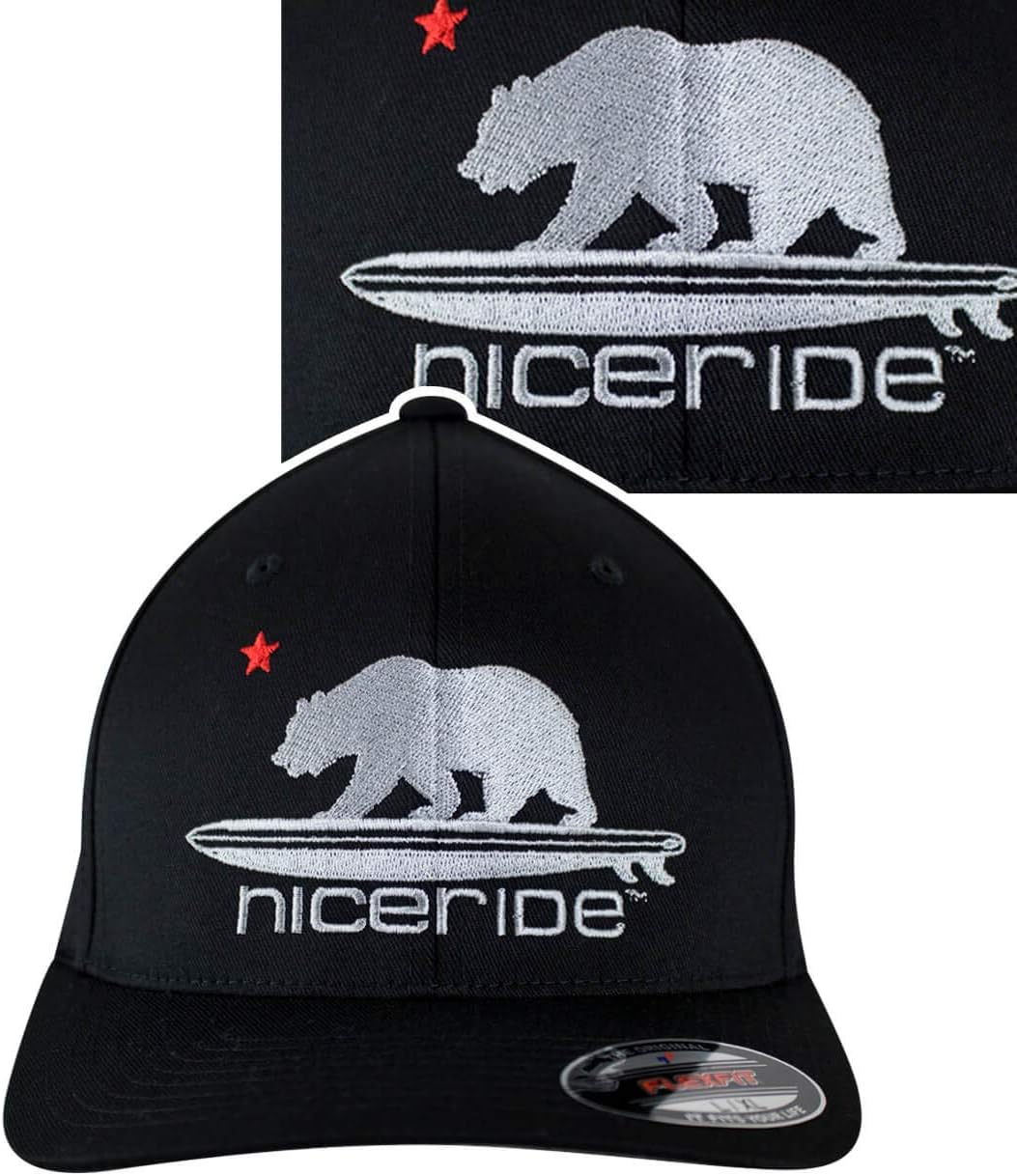 "Hang 20" Classic Fitted Premium Black Baseball Cap (XL–XXL) | Structured Cap with Embroidered Logo | Unisex Lifestyle & Outdoor Hat