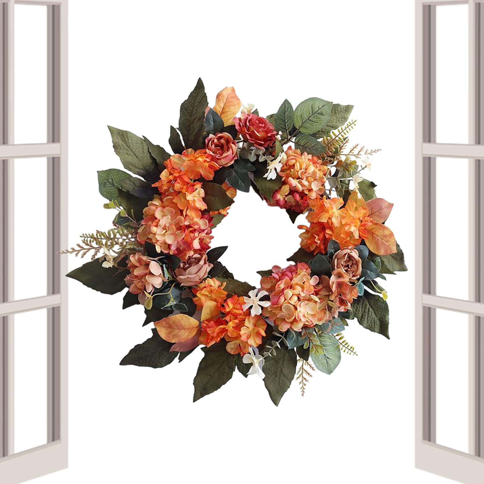 Couronne de porte d'automne et ornement garland maple pour décoration maison et entrée
