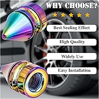 Vista 6 de 4 piezas de tapas de válvula de rueda con estilo de pico coloridas, válvula de rueda de aleación de aluminio, cubiertas universales de válvula