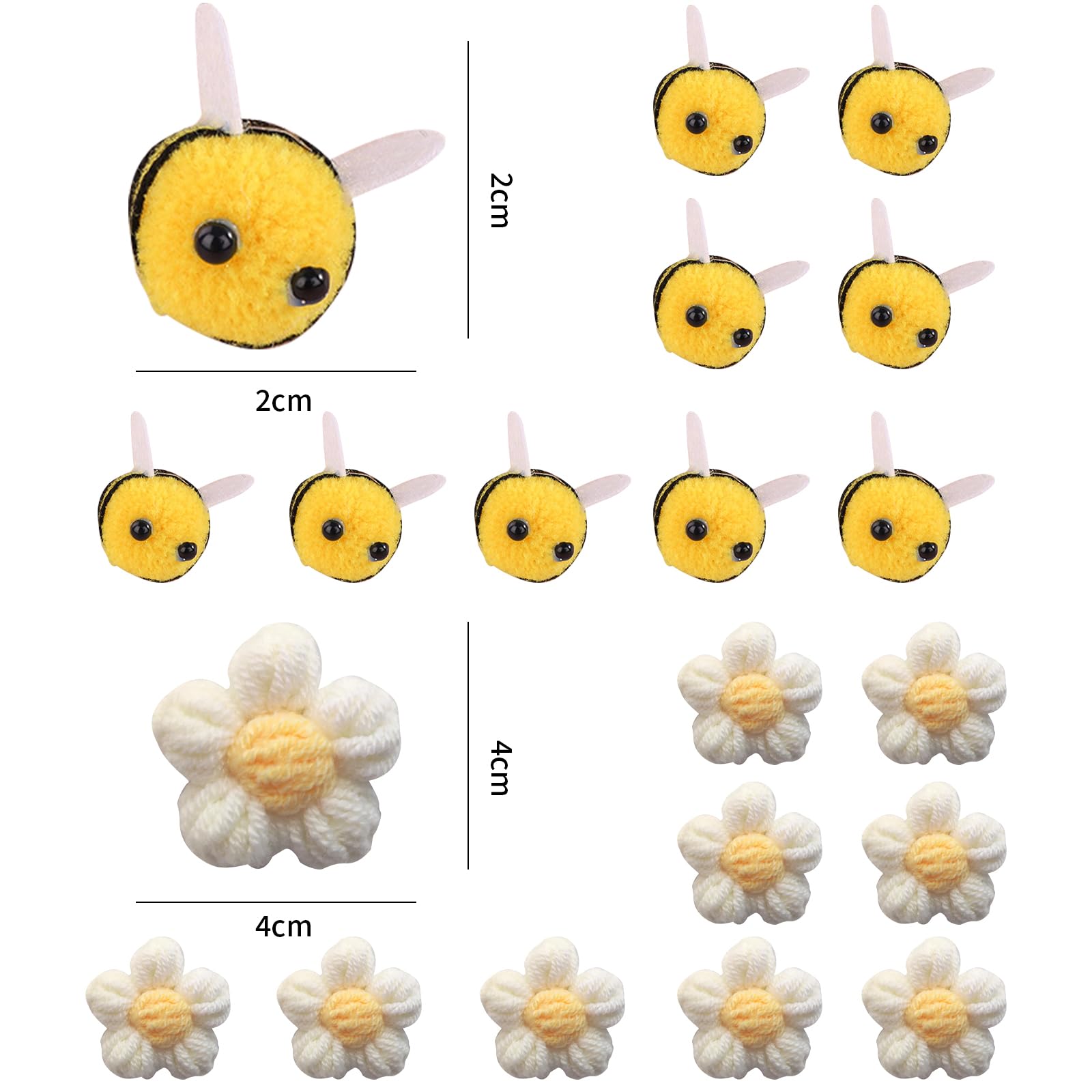 20 Piezas Abejas de Fieltro de Lana, Mini Decoración, Figuras de Abejas para Adornos, Abejas Decorativas Fieltro, Peluche Abejas, Para Manualidades Hazlo Tú Mismo, Fiesta, Colgantes, Pared