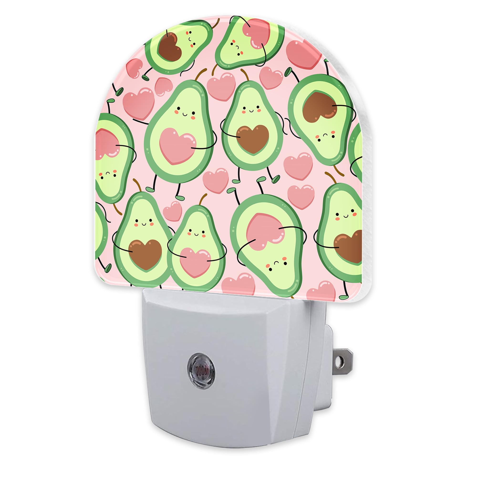 sndheke Cute Pink Avocado Night Light for Kids, Heart Shaped Avocado Night Light Plug in with Dusk to Dawn Sensor, 0.5w Energy Saving Sleep Friendly Nightlight for Hallway Stairway Kitchen Bedroom
