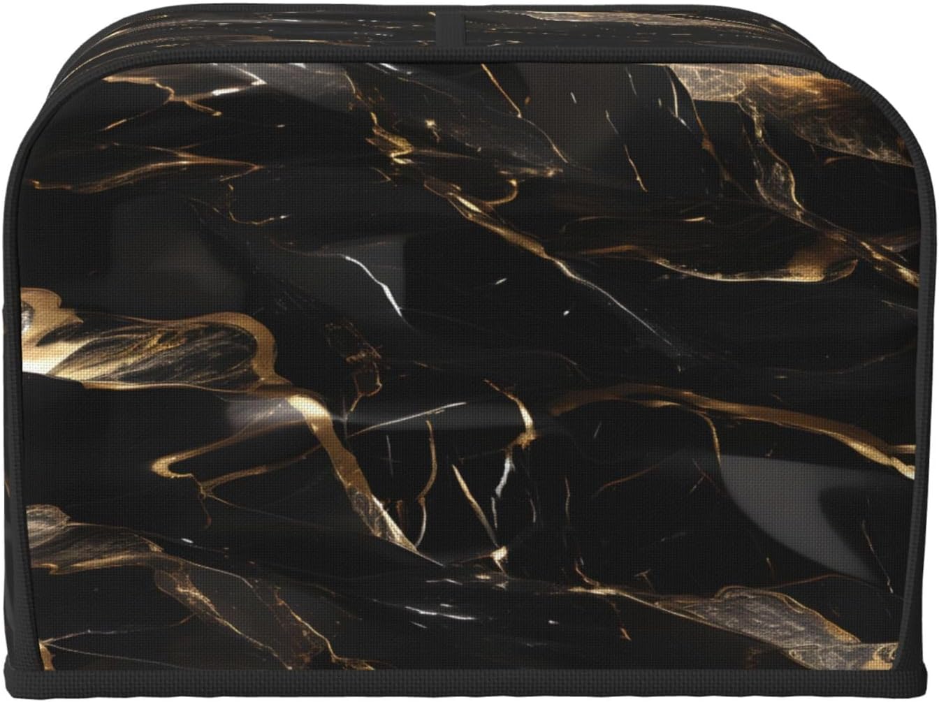 Black Gold Marble Print 4-Slice Toaster Cover Kitchen Appliance For Bread Home Protector Daily Usability image 2