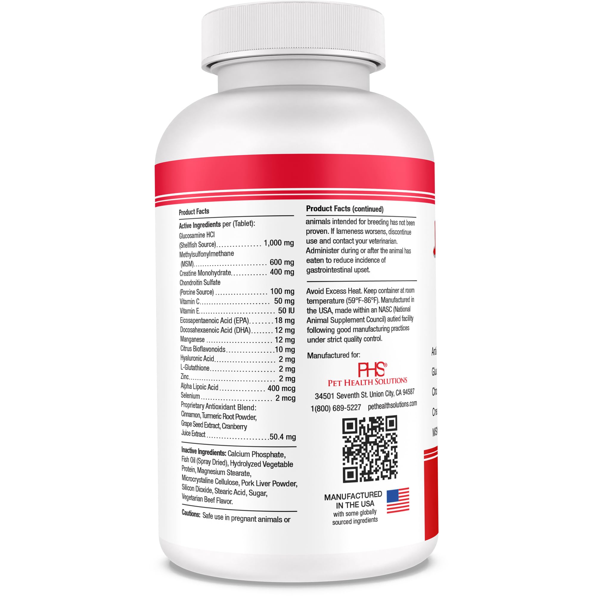 PHS Joint MAX Triple Strength (TS) Chewable Tablets for Dogs - Glucosamine, Chondroitin, MSM - Vitamins, and Antioxidants - Hip and Joint Pain Relief and Support Supplement - Made in USA - 120 Tablets - image 7