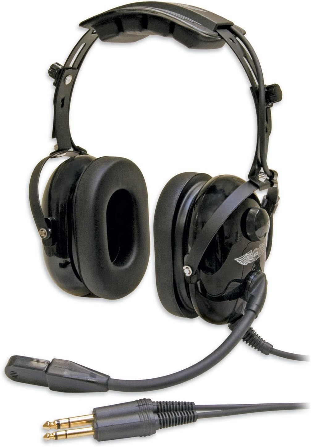 ASA HS-1 Aviation Over Ear Wired Headset, Black