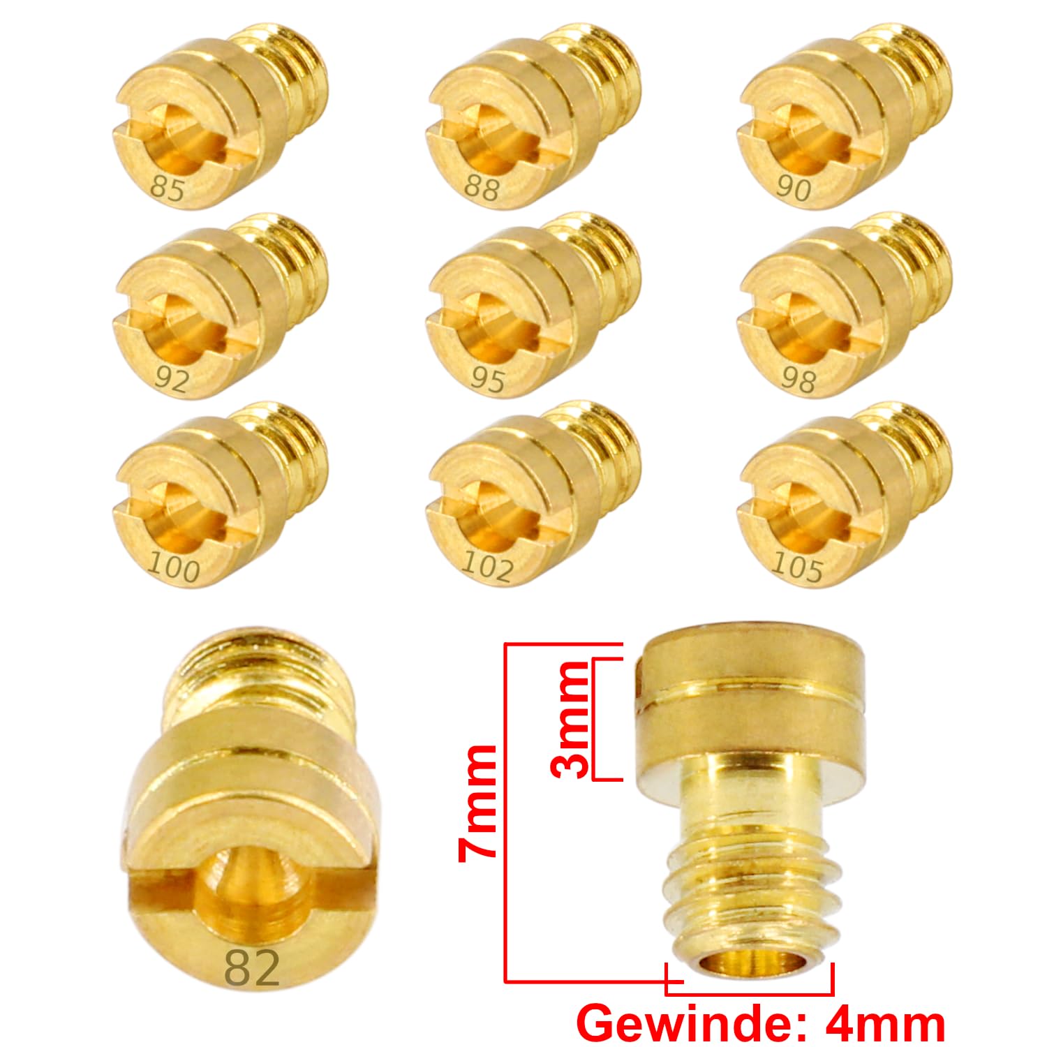 Set 15 Ugelli Carburatore M4 Per Moto GY6 49cc-100cc - #40 A #85, In Metallo - Foto 2