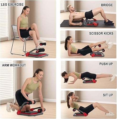 Miniatura 4 de HOTSWEAT Equipo de entrenamiento abdominal, máquina de abdominales ajustable para entrenamiento de estómago, máquina de abdominales plegable,