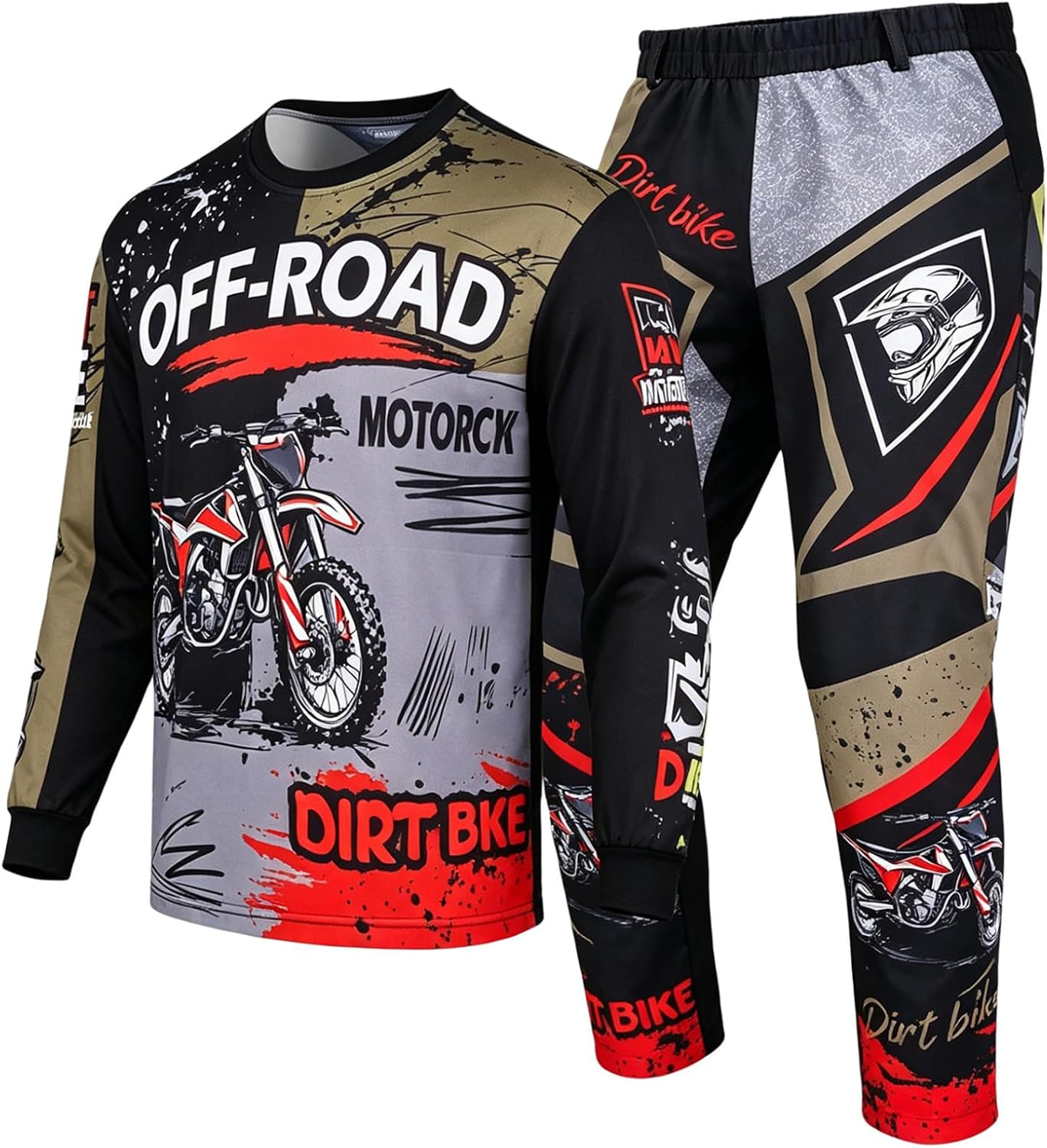 Hansber Kids Boys Motorcycle Racing Suit Dirt Bike Pants Green 12 Years